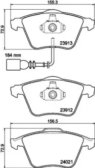 Комплект тормозных колодок, дисковый тормоз HELLA PAGID T2084