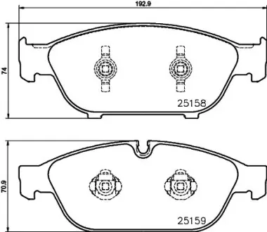 Комплект тормозных колодок, дисковый тормоз HELLA PAGID T2093