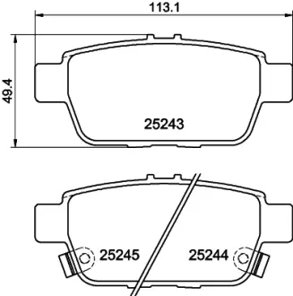 Комплект тормозных колодок, дисковый тормоз HELLA PAGID T2100