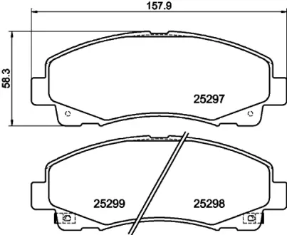 Комплект тормозных колодок, дисковый тормоз HELLA PAGID T2101