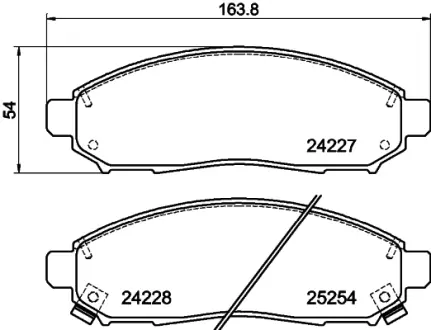 Комплект тормозных колодок, дисковый тормоз HELLA PAGID T2105