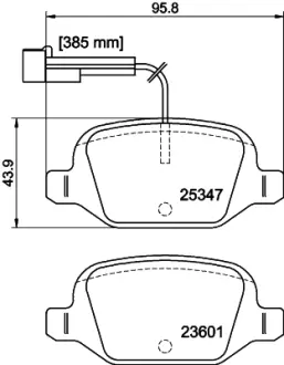 Комплект тормозных колодок, дисковый тормоз HELLA PAGID T2108