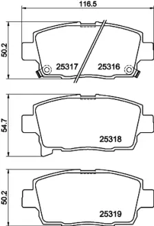 Комплект тормозных колодок, дисковый тормоз HELLA PAGID T2143