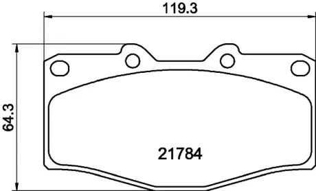 Комплект тормозных колодок, дисковый тормоз HELLA PAGID T2144