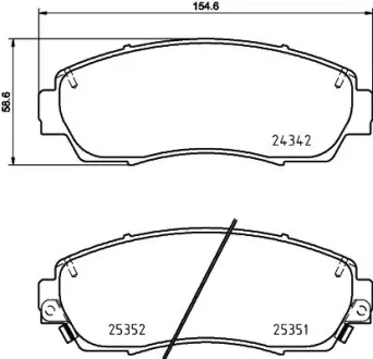 Комплект тормозных колодок, дисковый тормоз HELLA PAGID T2163