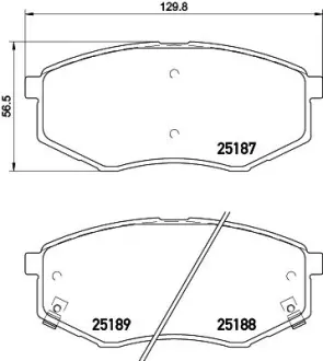 Комплект тормозных колодок, дисковый тормоз HELLA PAGID T2167