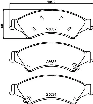 Комплект тормозных колодок, дисковый тормоз HELLA PAGID T2173 (фото 1)