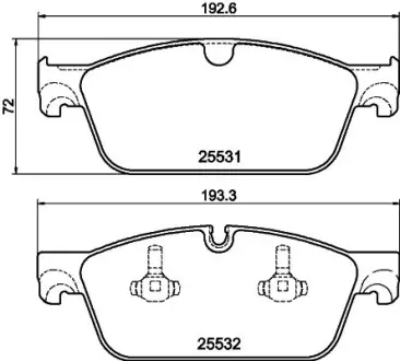 Комплект тормозных колодок, дисковый тормоз HELLA PAGID T2177