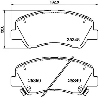 Комплект тормозных колодок, дисковый тормоз HELLA PAGID T2181