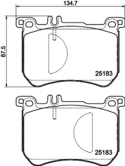 Комплект тормозных колодок, дисковый тормоз HELLA PAGID T2188