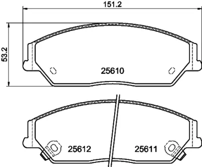 Комплект тормозных колодок, дисковый тормоз HELLA PAGID T2191