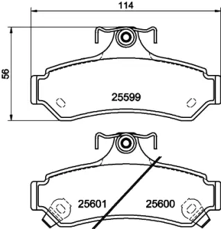 Комплект тормозных колодок, дисковый тормоз HELLA PAGID T2206