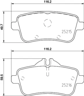 Комплект тормозных колодок, дисковый тормоз HELLA PAGID T2214