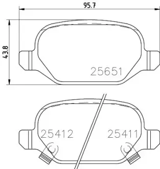 Комплект тормозных колодок, дисковый тормоз HELLA PAGID T2233