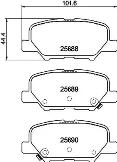 Комплект тормозных колодок, дисковый тормоз HELLA PAGID T2237