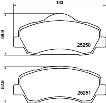 Комплект тормозных колодок, дисковый тормоз HELLA PAGID T2244