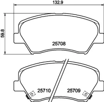 Комплект тормозных колодок, дисковый тормоз HELLA PAGID T2261