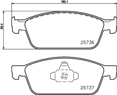 Комплект тормозных колодок, дисковый тормоз HELLA PAGID T2262