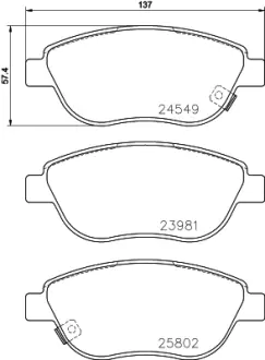 Комплект тормозных колодок, дисковый тормоз HELLA PAGID T2267