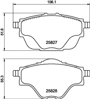 Комплект тормозных колодок, дисковый тормоз HELLA PAGID T2304