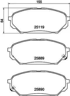 Комплект тормозных колодок, дисковый тормоз HELLA PAGID T2306