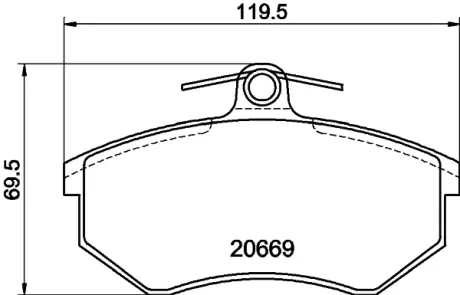 Комплект тормозных колодок, дисковый тормоз HELLA PAGID T2307