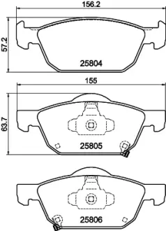 Комплект тормозных колодок, дисковый тормоз HELLA PAGID T2319