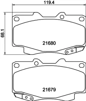 Комплект тормозных колодок, дисковый тормоз HELLA PAGID T2320