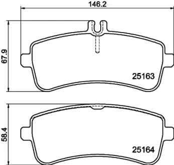 Комплект тормозных колодок, дисковый тормоз HELLA PAGID T2323