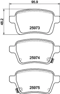 Комплект тормозных колодок, дисковый тормоз HELLA PAGID T2324