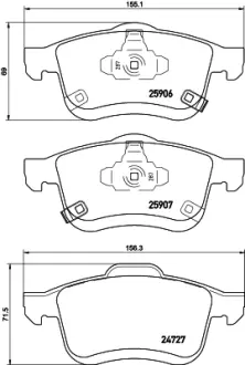 Комплект тормозных колодок, дисковый тормоз HELLA PAGID T2325