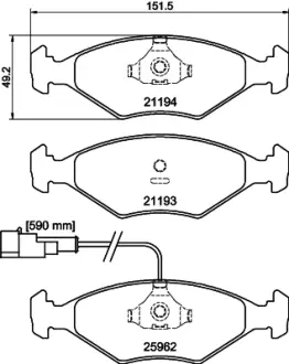 Комплект тормозных колодок, дисковый тормоз HELLA PAGID T2339