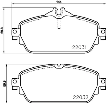 Комплект тормозных колодок, дисковый тормоз HELLA PAGID T2374