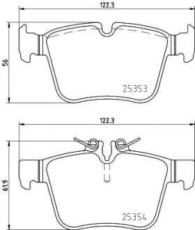 Комплект тормозных колодок, дисковый тормоз HELLA PAGID T2379