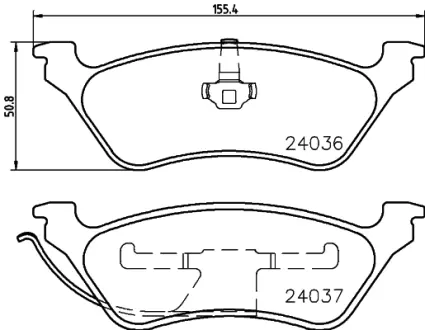 Комплект тормозных колодок, дисковый тормоз HELLA PAGID T2397