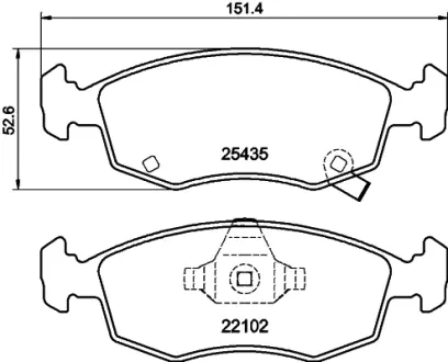 Комплект тормозных колодок, дисковый тормоз HELLA PAGID T2402