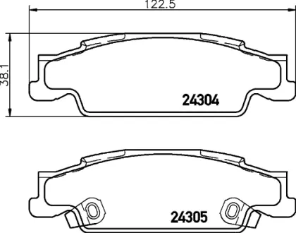 Комплект тормозных колодок, дисковый тормоз HELLA PAGID T2405