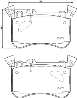 Комплект тормозных колодок, дисковый тормоз HELLA PAGID T2419