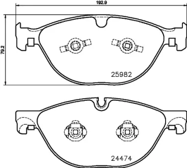 Комплект тормозных колодок, дисковый тормоз HELLA PAGID T2422