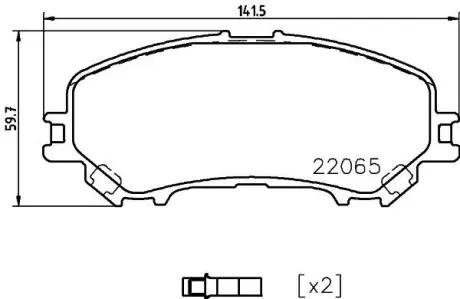 Комплект тормозных колодок, дисковый тормоз HELLA PAGID T2425