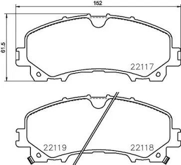Комплект тормозных колодок, дисковый тормоз HELLA PAGID T2426