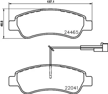 Комплект тормозных колодок, дисковый тормоз HELLA PAGID T2443