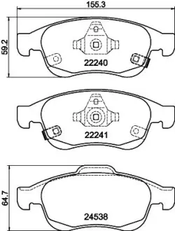 Комплект тормозных колодок, дисковый тормоз HELLA PAGID T2445