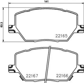 Комплект тормозных колодок, дисковый тормоз HELLA PAGID T2447