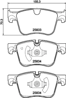Комплект тормозных колодок, дисковый тормоз HELLA PAGID T2458
