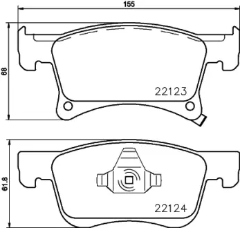 Комплект тормозных колодок, дисковый тормоз HELLA PAGID T2462