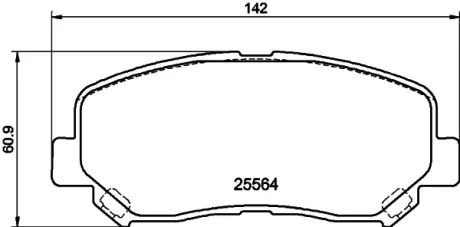 Комплект тормозных колодок, дисковый тормоз HELLA PAGID T2466