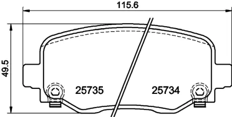 Комплект тормозных колодок, дисковый тормоз HELLA PAGID T2468