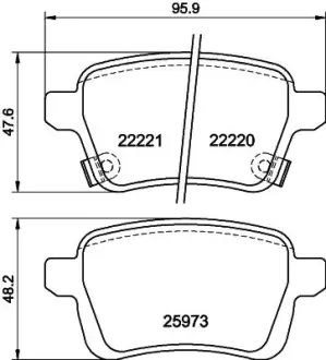 Комплект тормозных колодок, дисковый тормоз HELLA PAGID T2494