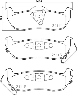Комплект тормозных колодок, дисковый тормоз HELLA PAGID T2496 (фото 1)